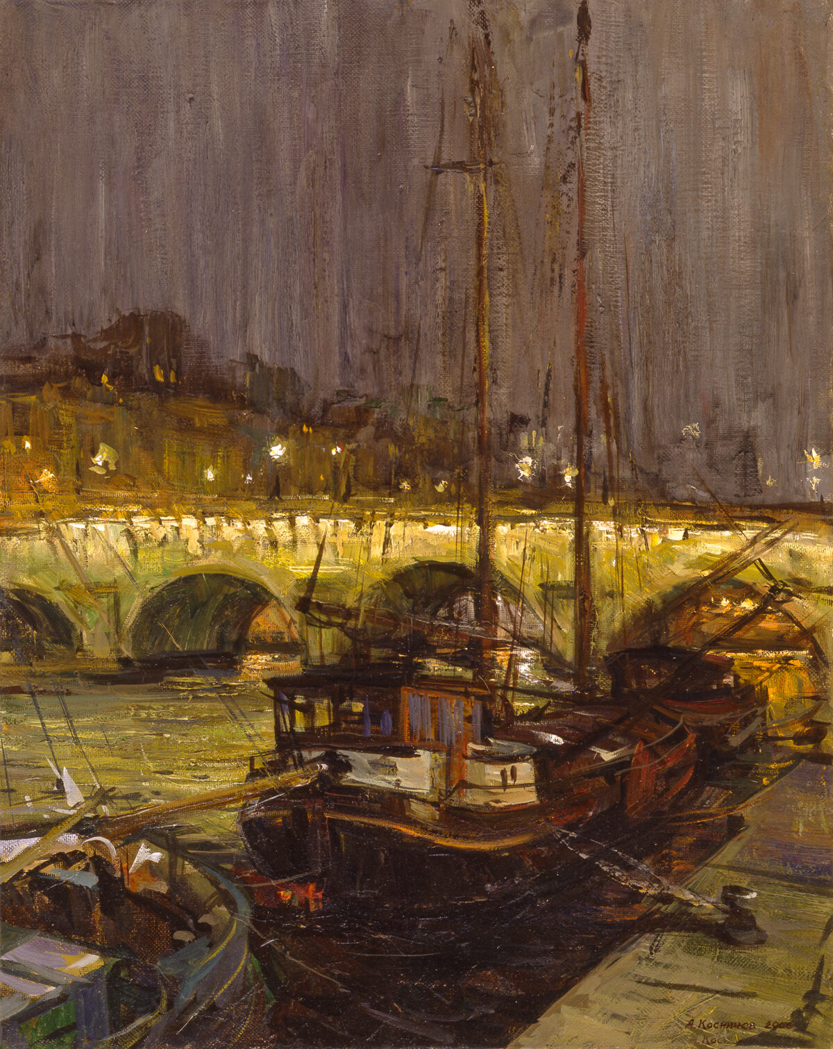 Night on the river Seine